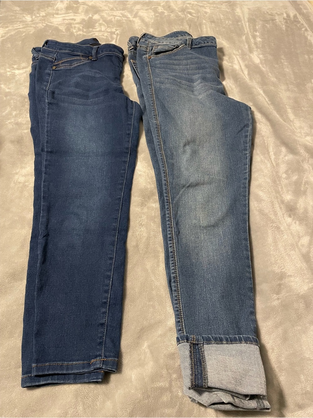 1822 Denim Women Skinny Jeans - Dark Blue & Light Blue Washes